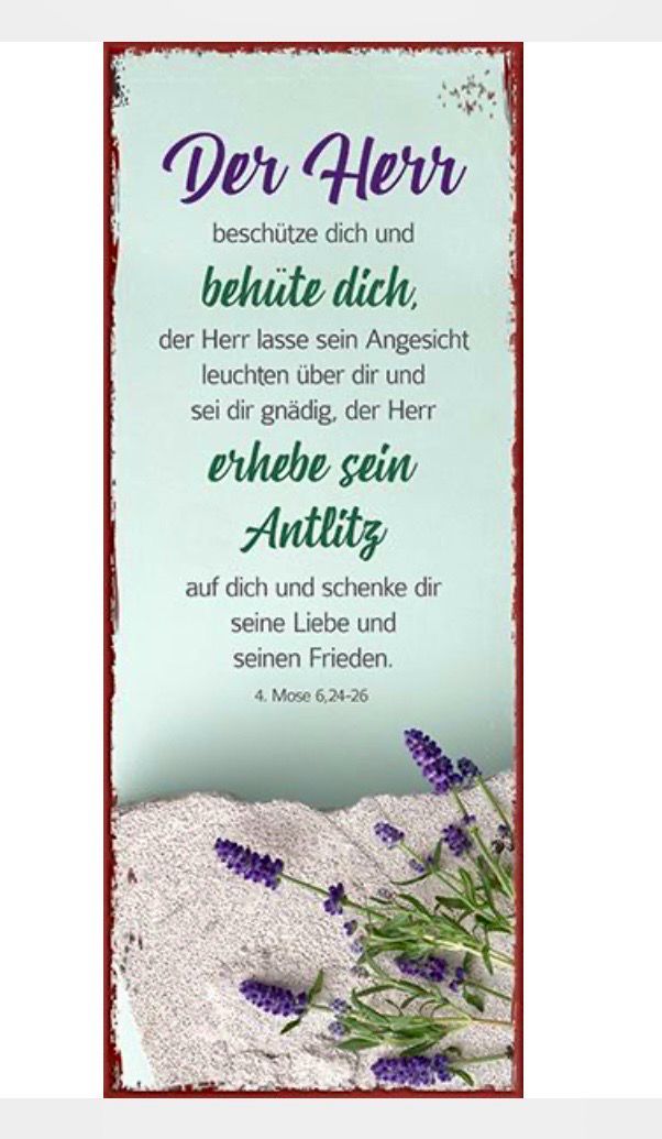 Metallschild - Der Herr behüte und beschützte dich