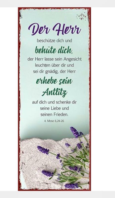 Metallschild - Der Herr behüte und beschützte dich Metallschild - Der Herr behüte und beschützte dich