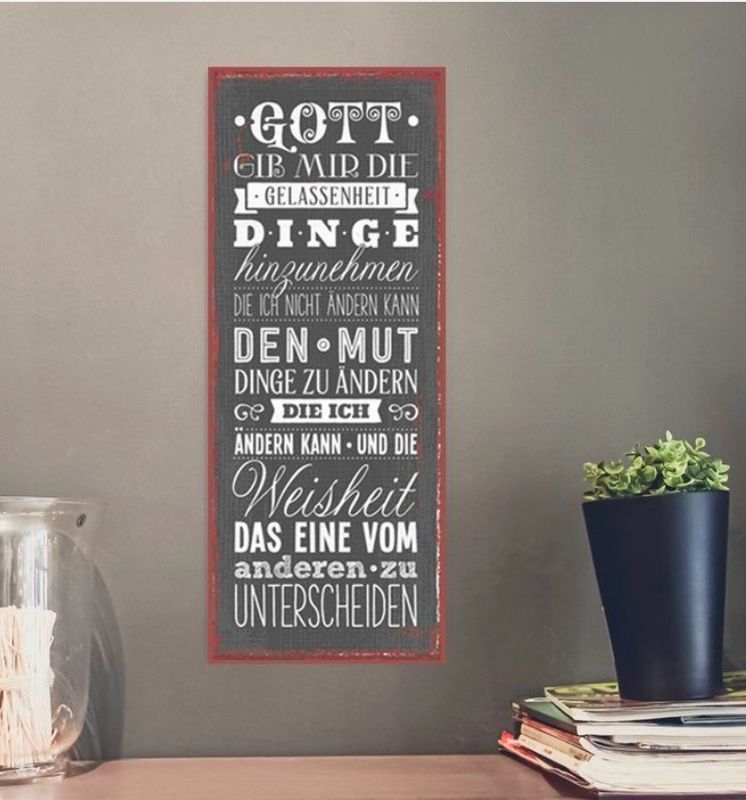 Metallschild - Gott gib mir Gelassenheit Metallschild - Gott gib mir Gelassenheit