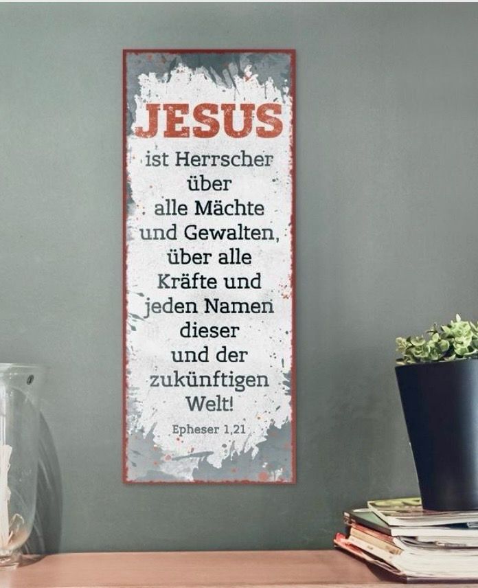 Metallschild - Jesus ist der Herrscher über alle Mächte