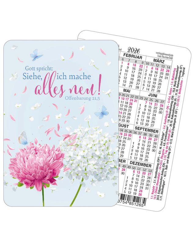 Kalender- Gott spricht: Siehe, ich mache alles neu(Spielkarten-Kalender) Jahreslosung 2026 Kalender- Gott spricht: Siehe, ich mache alles neu(Spielkarten-Kalender) Jahreslosung 2026