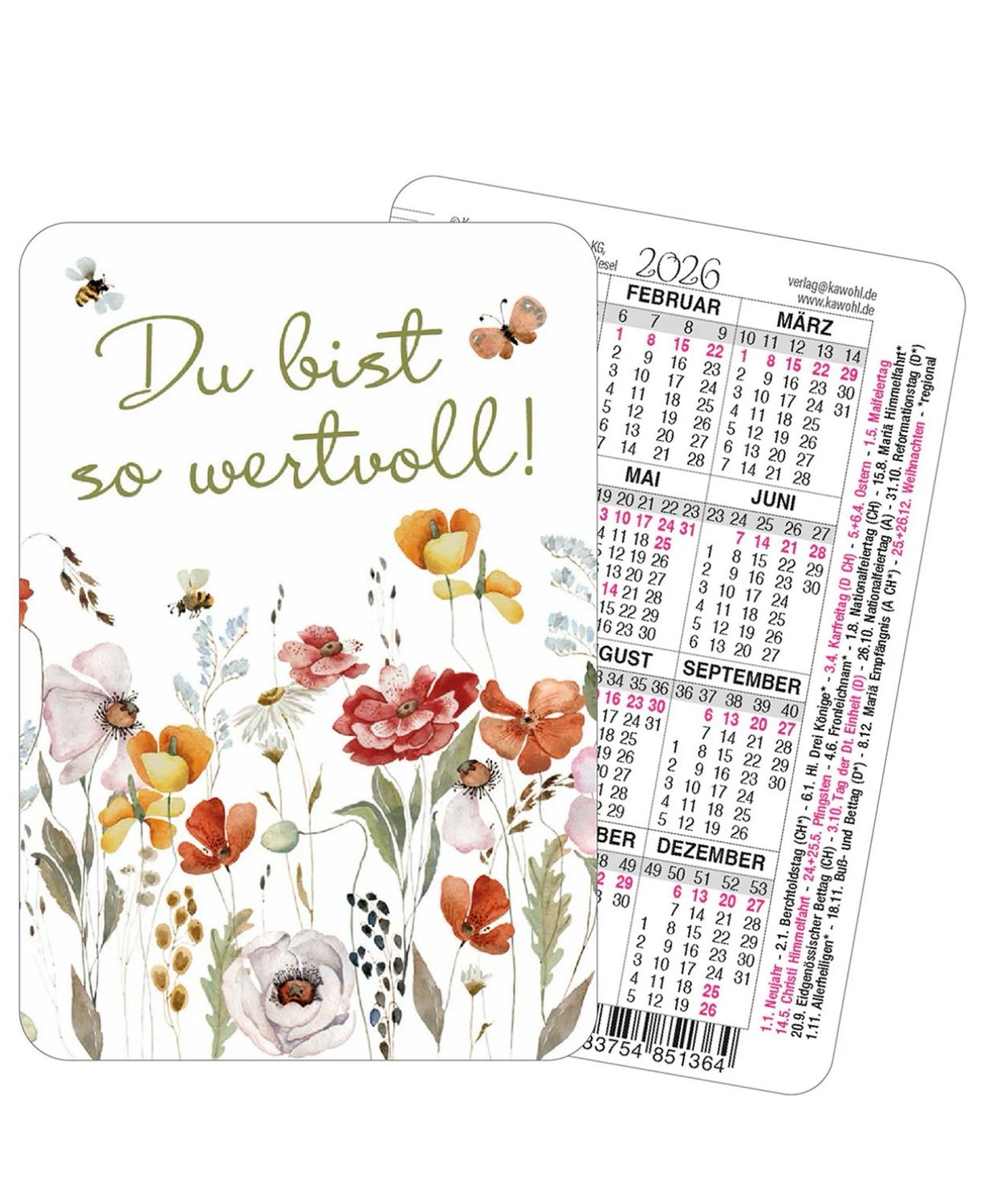 Kalender - Du bist so wertvoll(Spielkarten-Kalender)