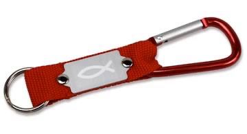 Schlüsselanhänger mit Karabinerhaken (rot) Schlüsselanhänger mit Karabinerhaken (rot)