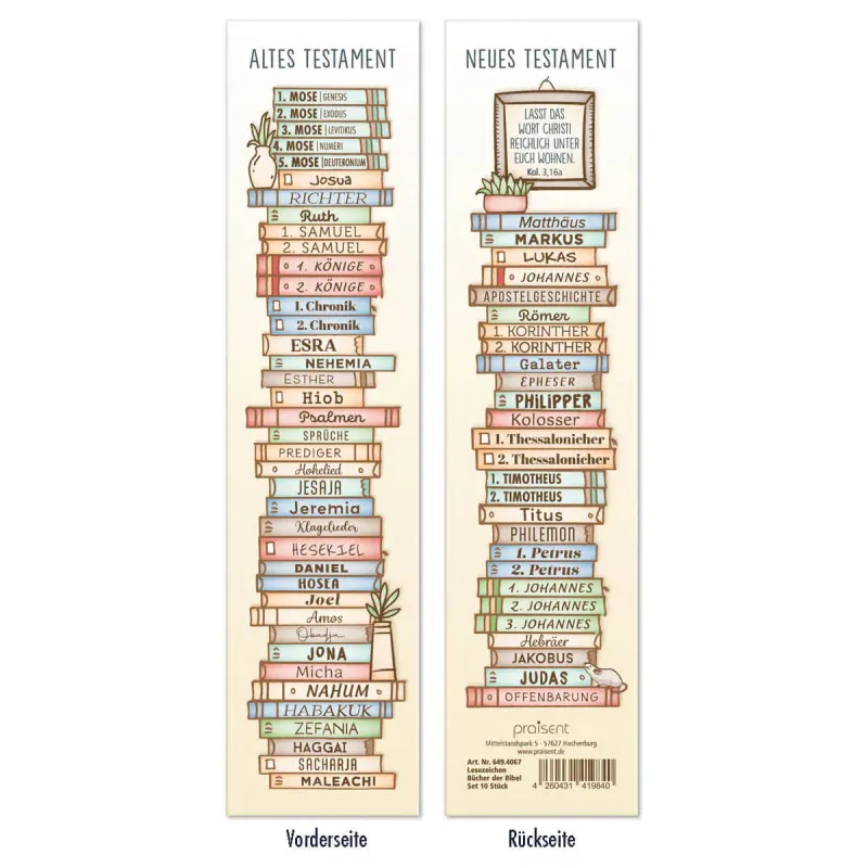 Lesezeichen - Bücher der Bibel Lesezeichen - Bücher der Bibel