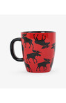 Moose On Red Curved Ceramic Mug