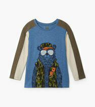Camo Bear L/S Preppy Tee