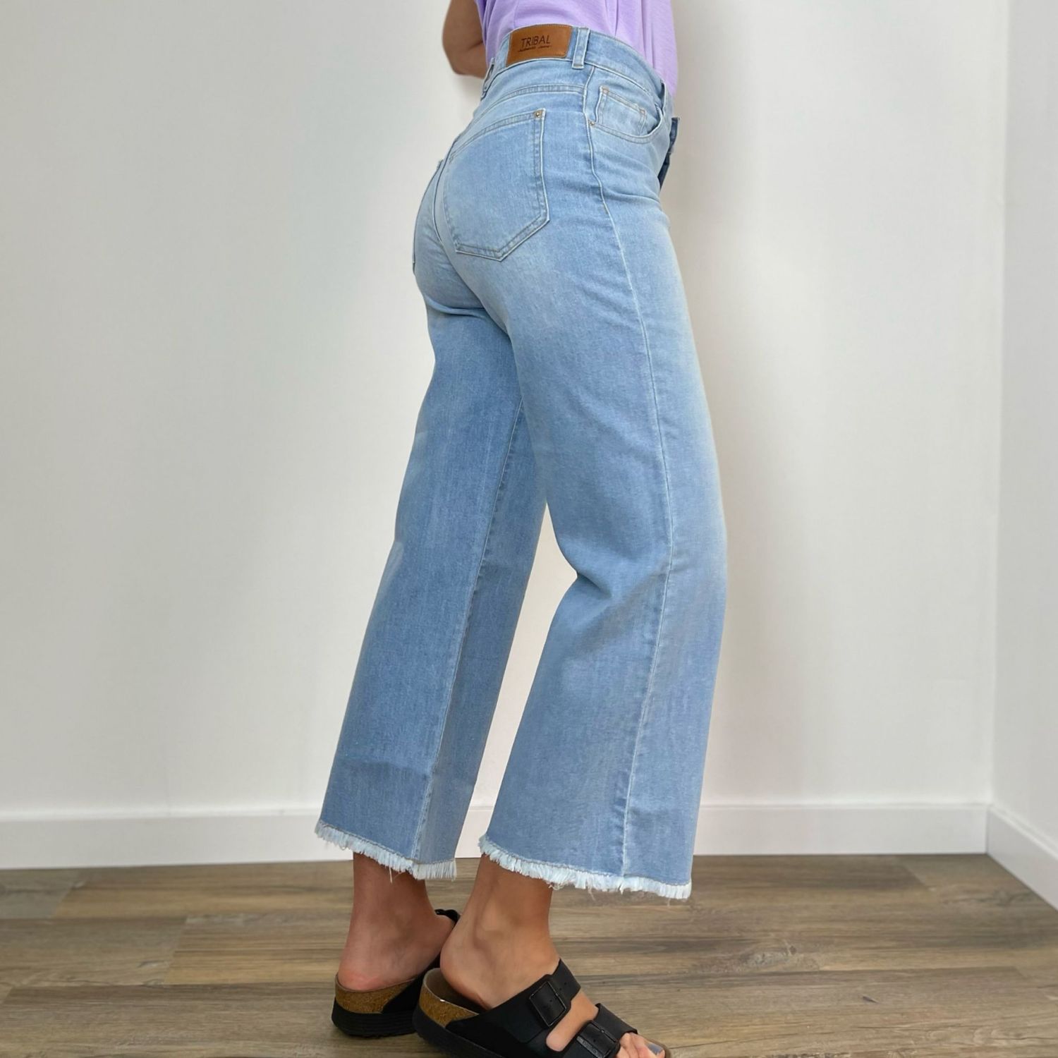 jean ROMA CROP - jean claro y oscuro, crudo y blanco