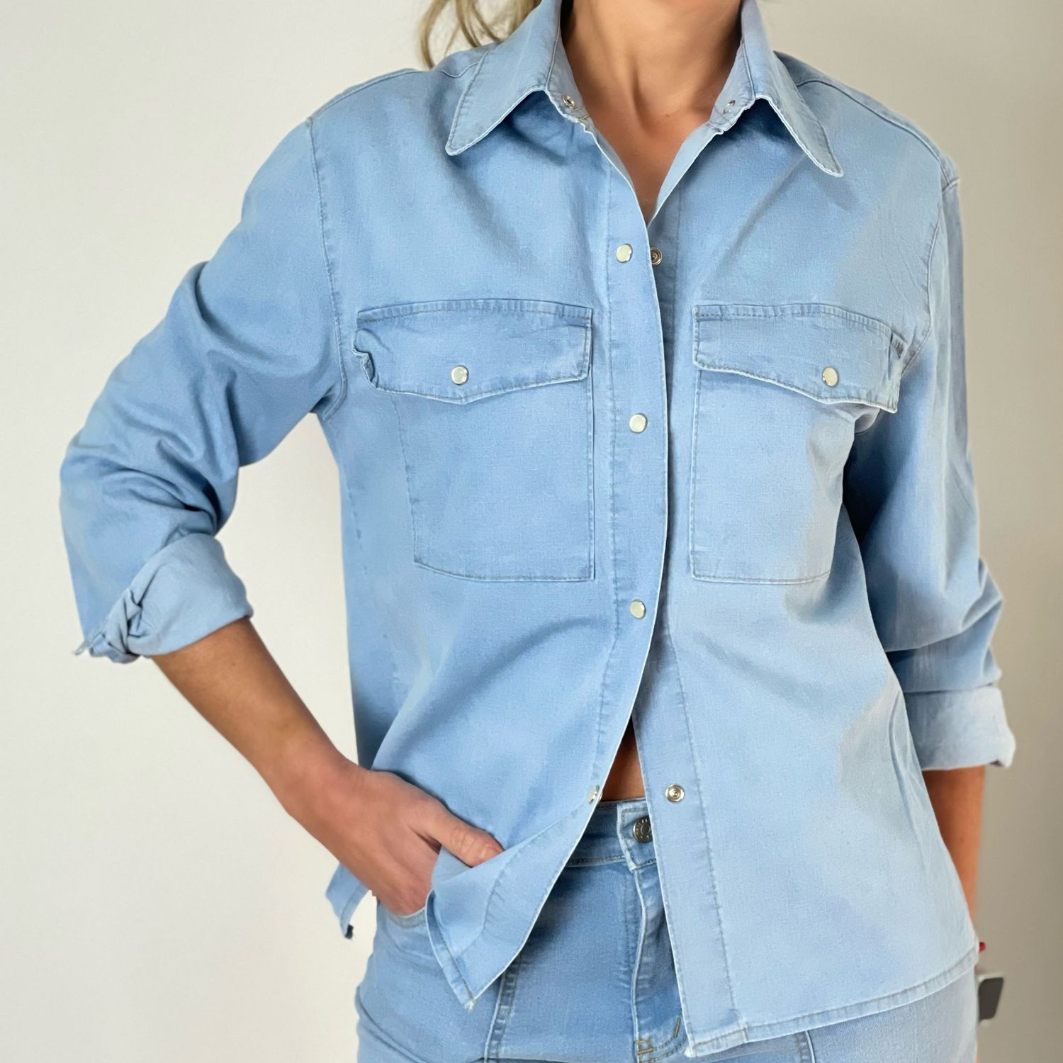 camisa jean con lycra  -  CELIA