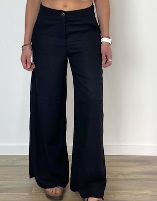 pant lino - LIA   - negro, crudo y verde