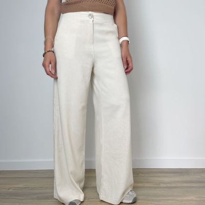 pant lino - LIA   - crudo