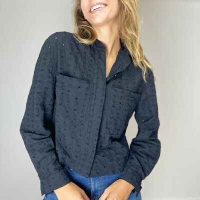 camisa broderie crop  -  MAJO