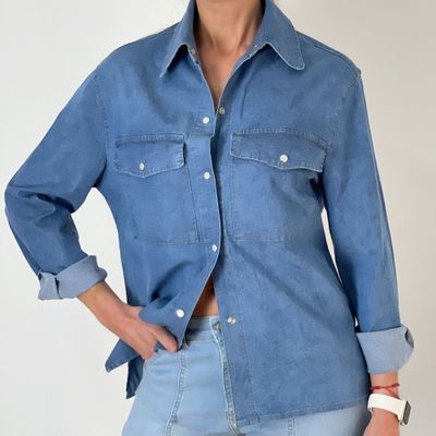camisa jean con lycra  -  CELIA