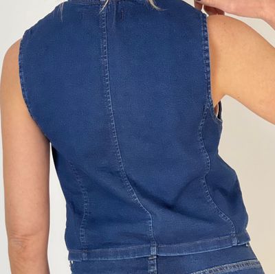 chaleco jean con lycra  - KAMI oscuro
