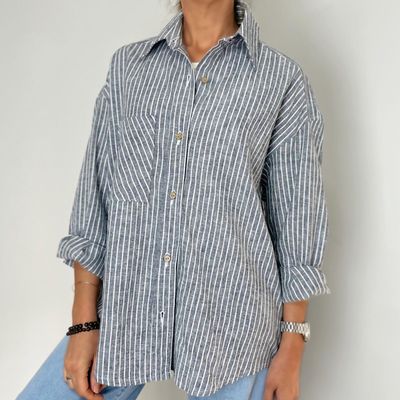 camisa CAMILLE rayas gris