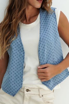 chaleco jean estampado - KALEA