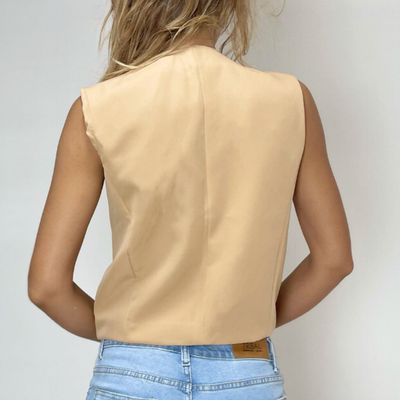 chaleco gabardina con forro - GAEL  beige