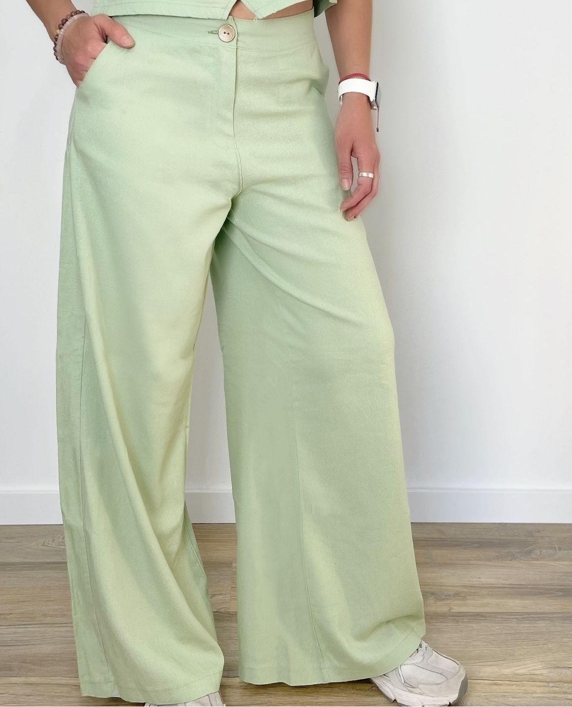 pant LIA  -  lino verde