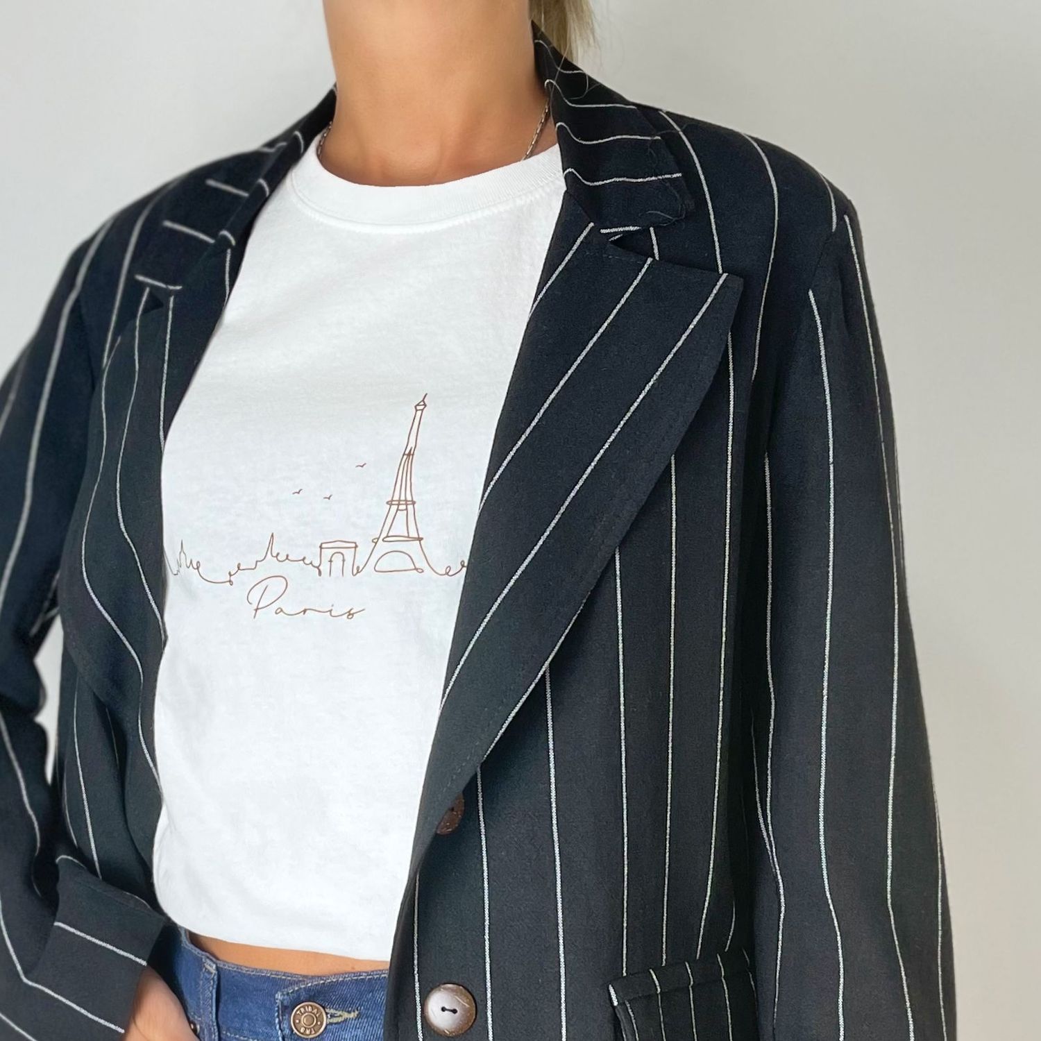 blazer lino rayas  -  ROMA