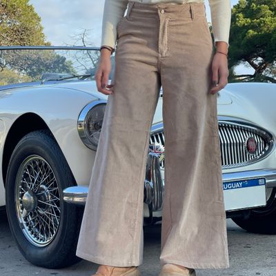 PEKIN  - wide leg pana  beige