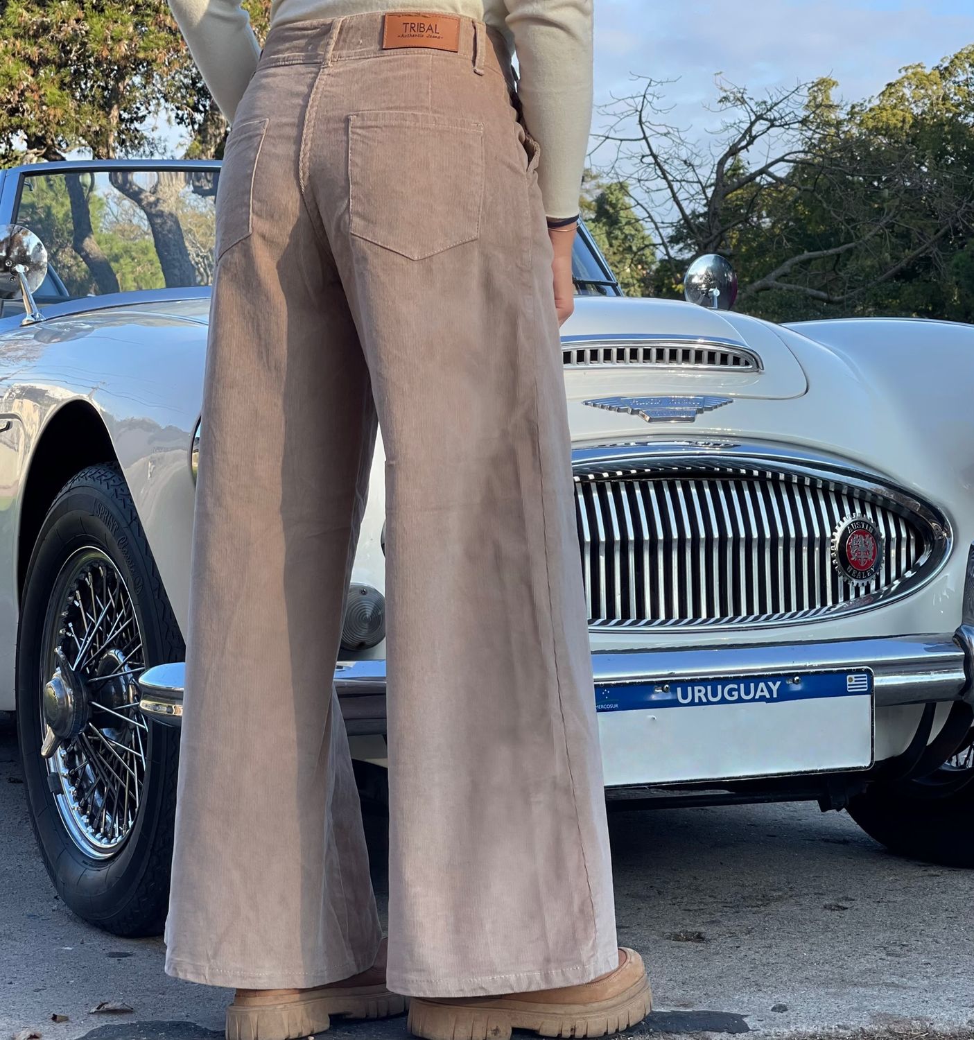 PEKIN  - wide leg pana  beige