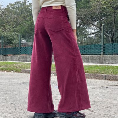 PEKIN  - pana wide leg  bordo