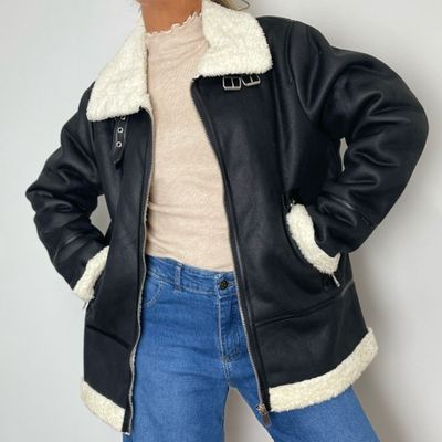SNOW  -  campera eco cuero con corderito