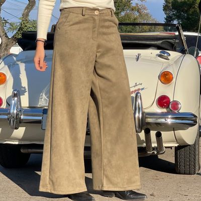 pantalon simil gamuza  -  GARY verde