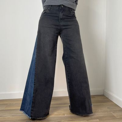 jean TOKIO  - combi negro + azul