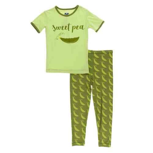 KicKee Pants Sweet Pea Short Sleeves Pajama Set 2T