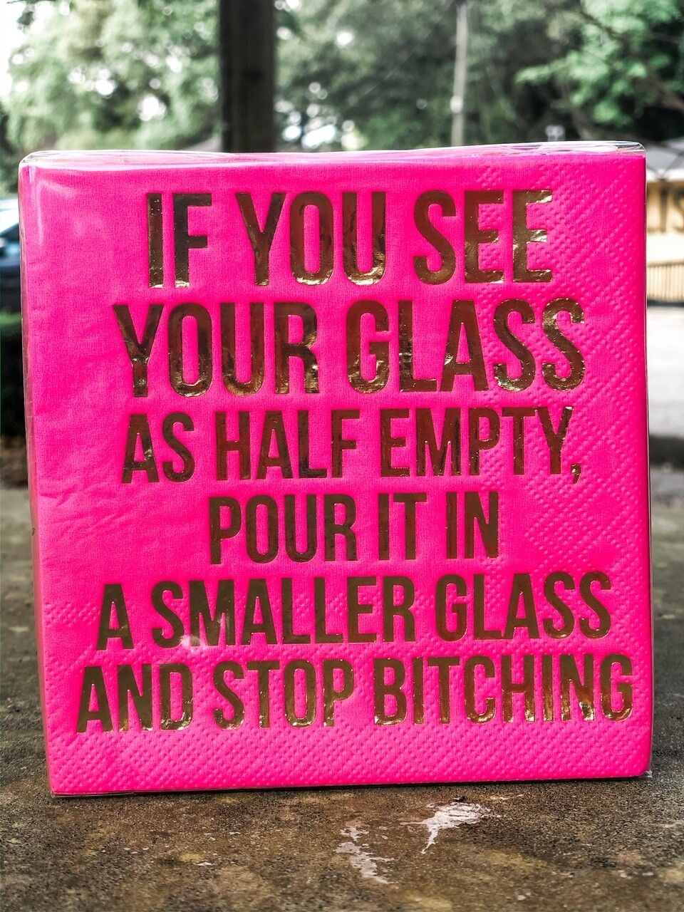 dthy Glass Half Empty Napkins 20ct - 3ply dthy Glass Half Empty Napkins 20ct - 3ply