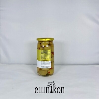 GREEN OLIVES WITH RED PEPPERS 13oz (370g) iliada 440453