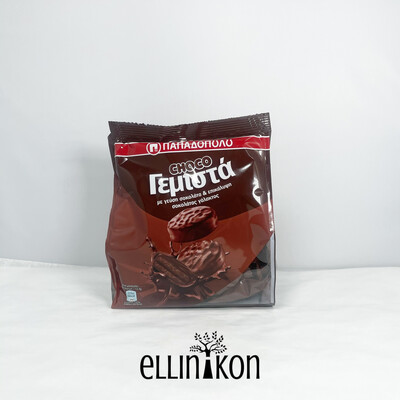 SANDWICH COOKIE CHOCO COVERED, Bag of 15pc, (200g) papadopoulou