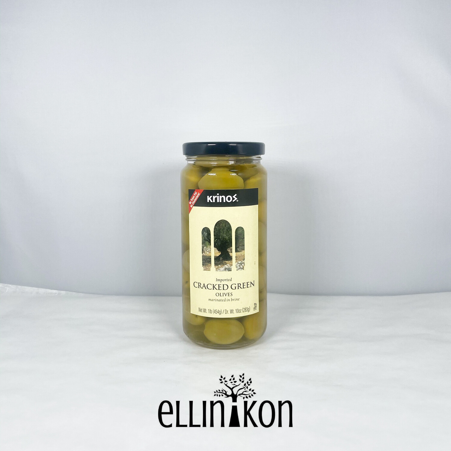 CRACKED GREEN OLIVES 16oz (454g)