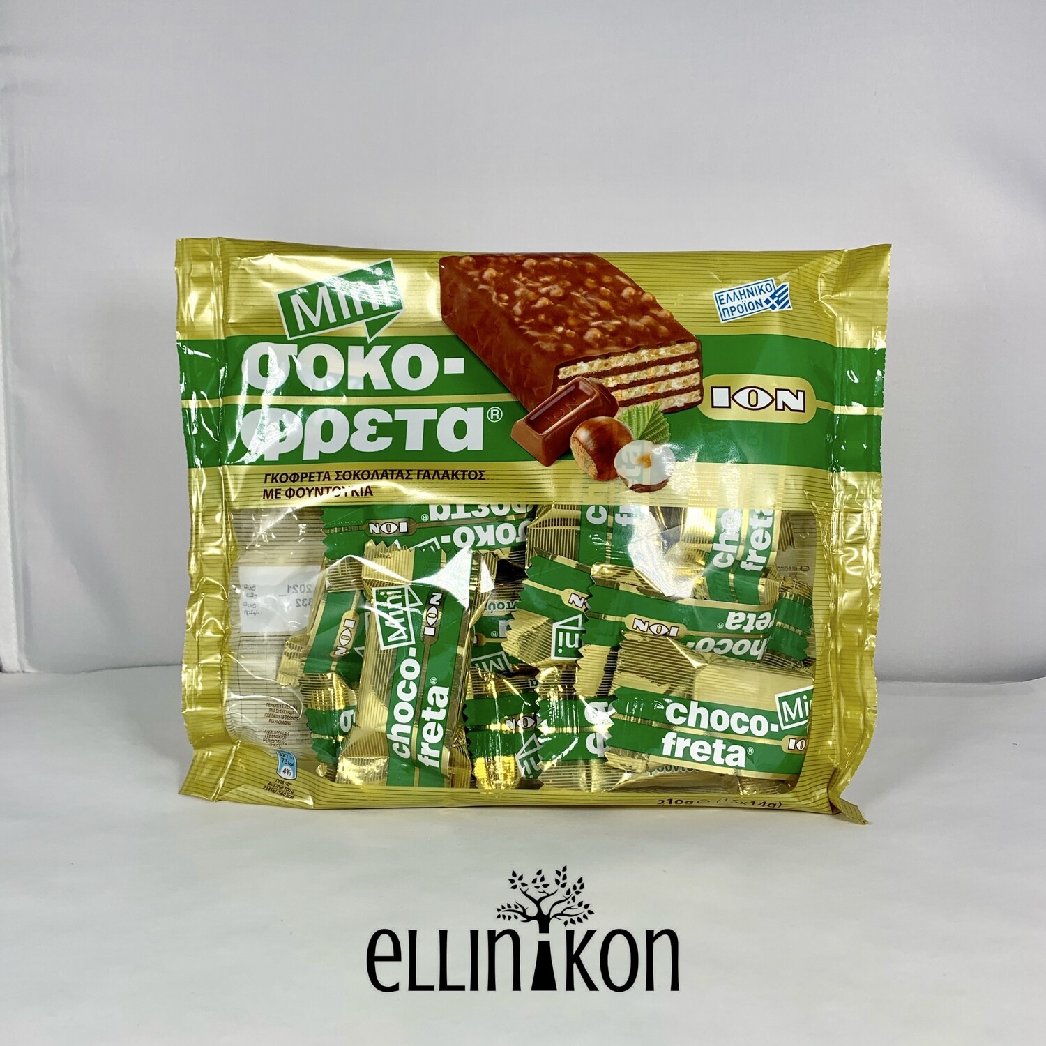 CHOCOFRETA MILK HAZELNUT BAG (15x14g) ion GREEN I8118
