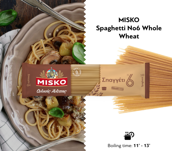 #6 PASTA WHOLE WHEAT, SPAGHETTI, MISKO