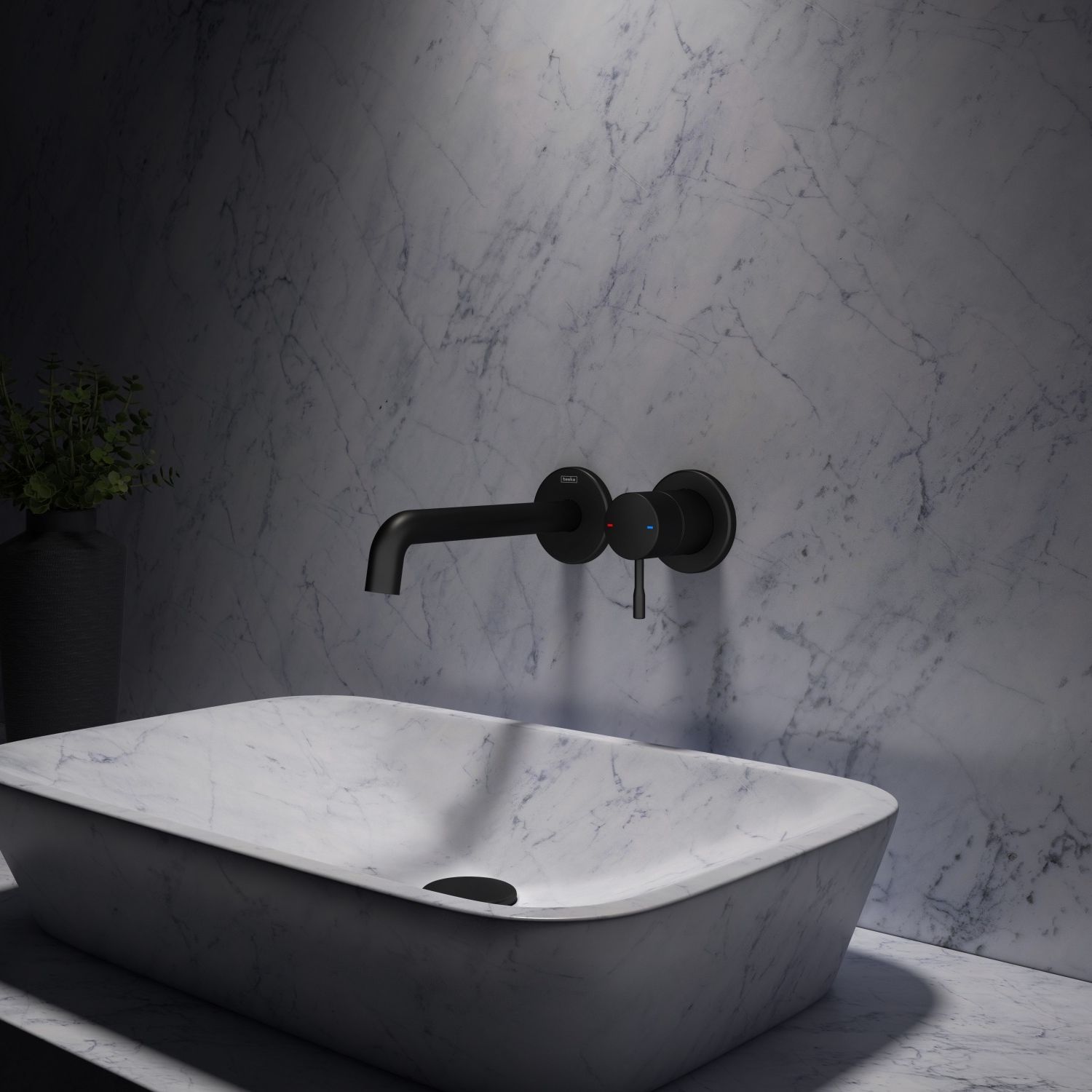 TESKA ATLAS CONCEALED BASIN MUXER SET - MATT BLACK- E5708