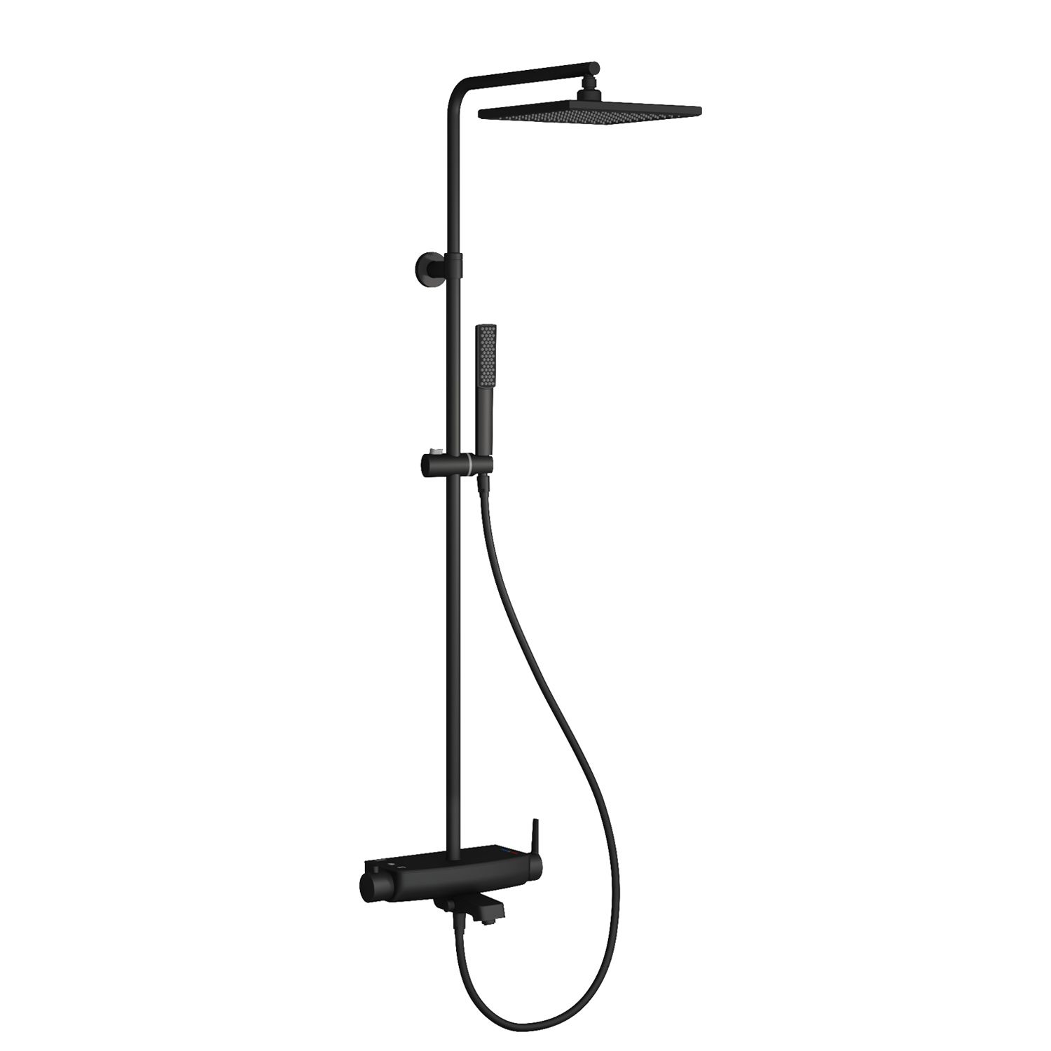 TESKA MIRA THERMOSTATIC 3 WAY SHOWER SET - BLACK -