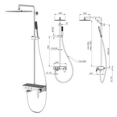 TESKA NIAGARA 3 WAY SHOWER SET - CHROME-