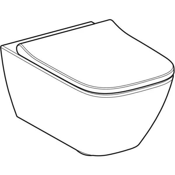 Geberit Smyle set of wall-hung WC, square, shrouded, Rimfree, with WC seat, overlapping lid