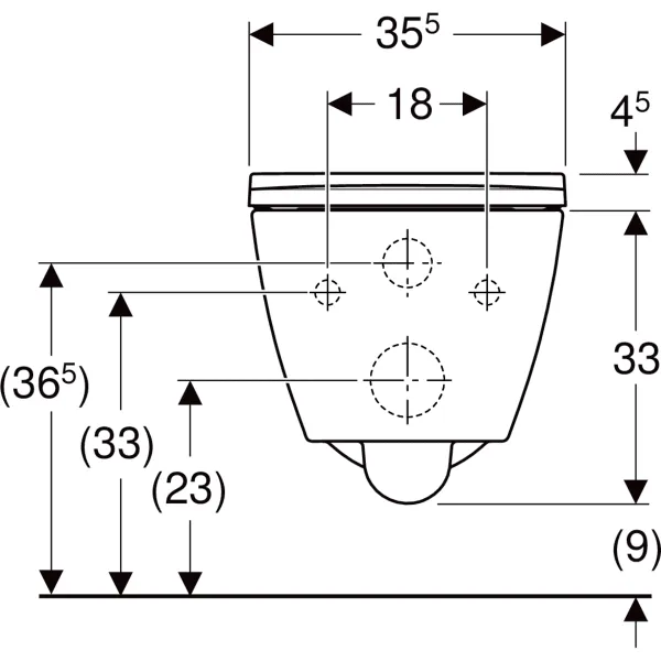 Geberit Smyle set of wall-hung WC, square, shrouded, Rimfree, with WC seat, overlapping lid