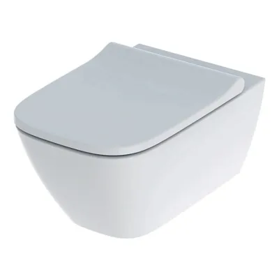 Geberit Smyle set of wall-hung WC, square, shrouded, Rimfree, with WC seat, overlapping lid