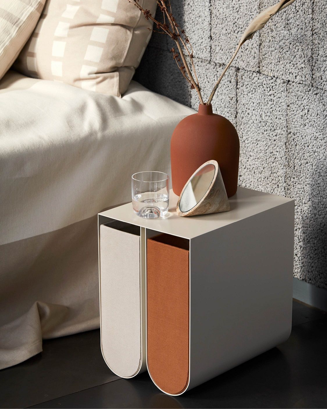 Curved Side Table | Beige