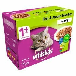Whiskas Pouch Fish & Meaty Selection in Jelly 12 x 100g Pack