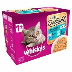 Whiskas 1+ Cat Pouches Pure Delight Fish Selection in Jelly 12x85g pack