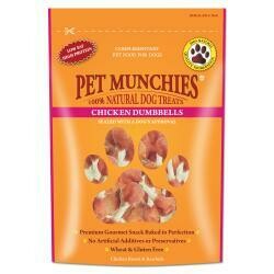Pet Munchies 100% Natural Real Chicken & Rawhide Dumbbells 80g
