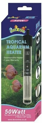 FRF 50watt aquarium heater with temperature setting scale.