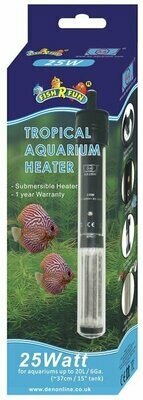 FRF 25watt aquarium heater with temperature setting scale.