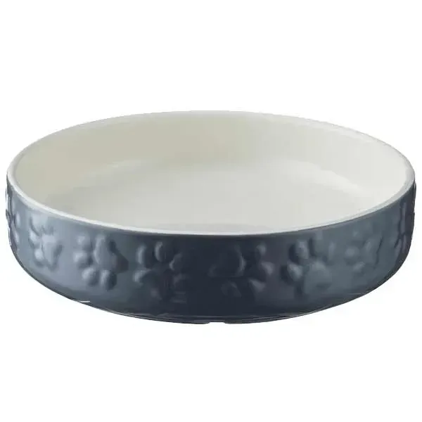 Mason Cash Grey Paw Print Bowl