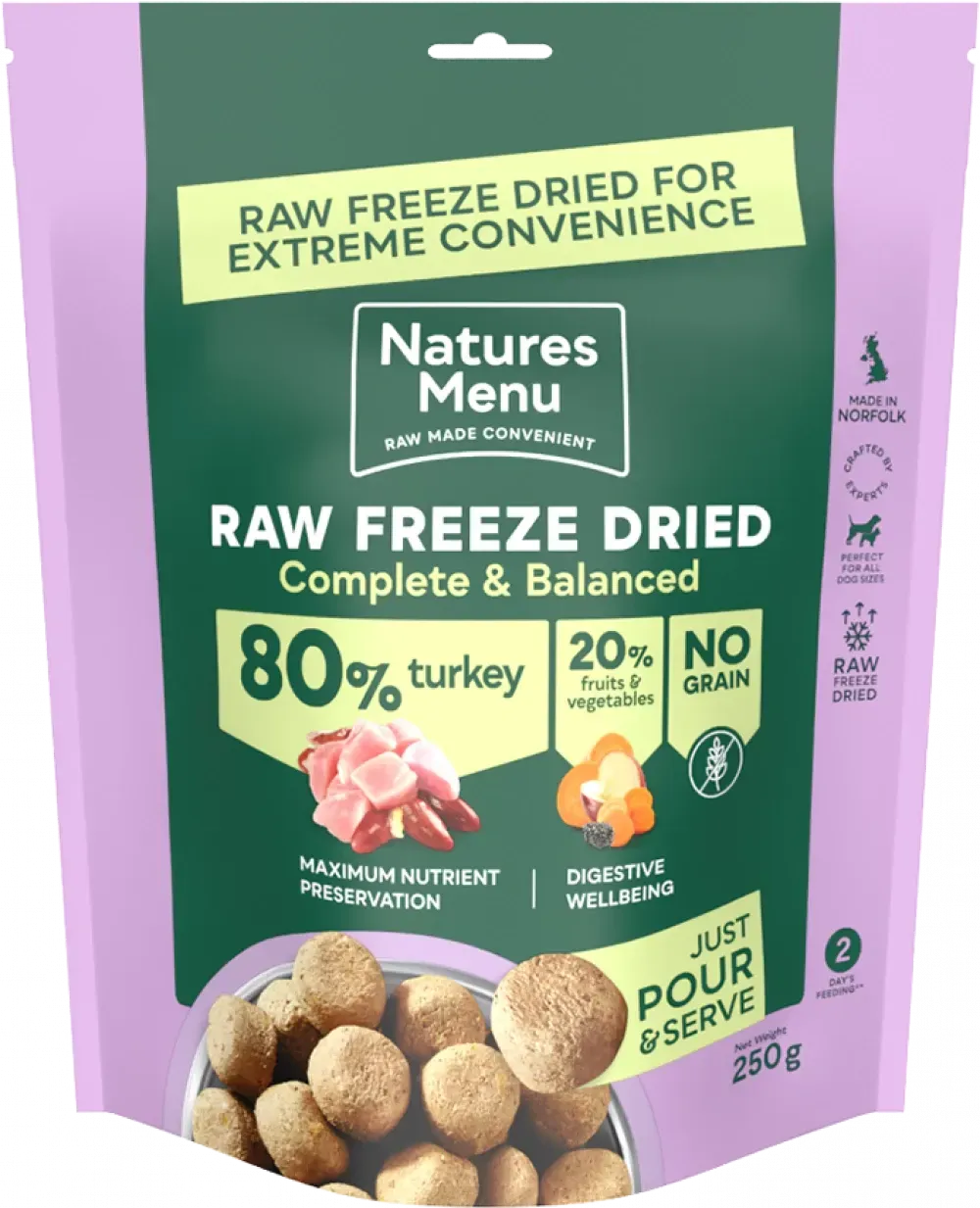 Nature's Menu Freeze Dried Turkey 80/20 250g