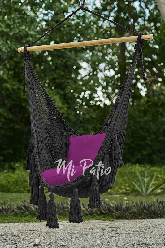 Hanging Chair Columpio Borlas Negra Hanging Chair Columpio Borlas Negra
